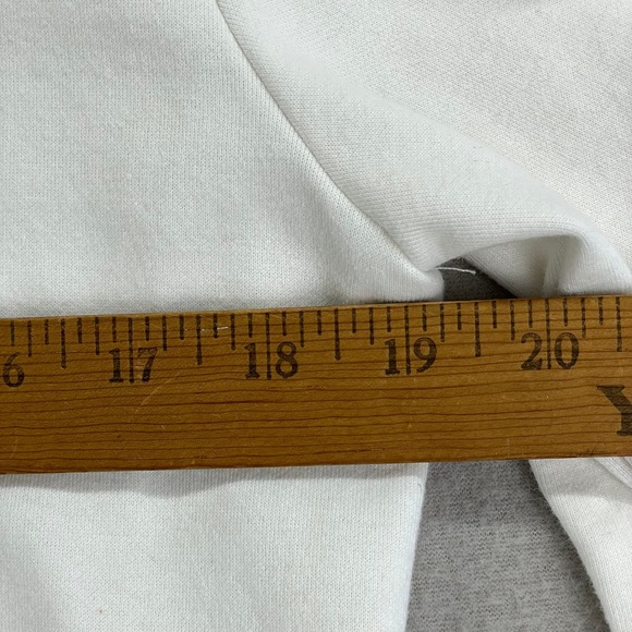 ASRV Hoodie Mens Large White Longline Terry Pullover Gym Athletic Slim-Fit - Picture 9 of 12